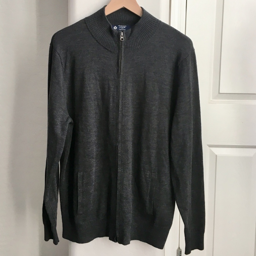 J. Crew Full Zip 100% Wool Jacket Sweater Like New